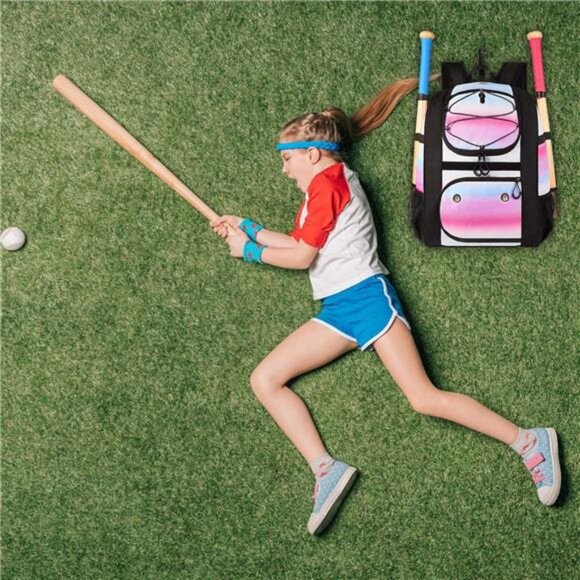 Softball Bag, Lightweight Baseball Backpack with Shoe Compartment, Baseball Bag - Picture 6 of 7